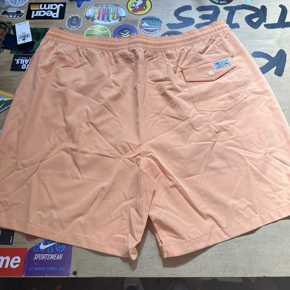 Polo Ralph Lauren‎ Orange Lined Swim Trunks 4XB B&T Bathing suit Shorts